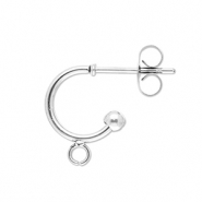 Fornituras Acero Inox pendientes criolla con anilla Plateado