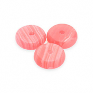 Piedras Naturales abalorios &Aacute;gata rondeles Rojo coral