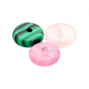 Piedras Naturales abalorios Cuarzo rondeles Multicolor