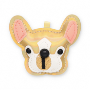 Colgantes llamativos perro Dorado hologr&aacute;fico-blanco-negro-rosa salm&oacute;n