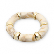 Pulseras de resina Dorado-blancuzco-beige