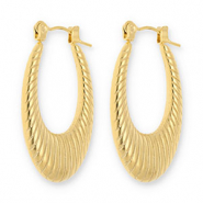 Pendientes Acero Inox criollas &oacute;valo Dorado