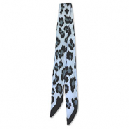 Bandana Pa&ntilde;uelo con estampado leopardo Azul hielo-negro-gris