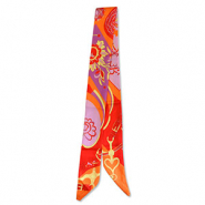 Bandana Pa&ntilde;uelo con flor Naranja-lila-rojo