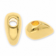 Abalorios met&aacute;licos DQ medio coraz&oacute;n Dorado (sin n&iacute;quel)