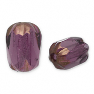 Abalorios Checos FPB &oacute;valo 6x4mm Amethyst-bronze