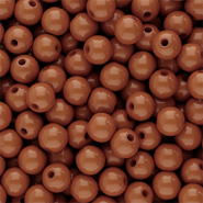 Abalorios acr&iacute;licos 6 mm brillante Marr&oacute;n co&ntilde;ac oscuro