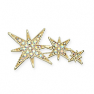Broches estrellas Dorado-transparente cubierta AB