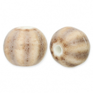 Abalorios de cerámica con rayas 12mm Topo claro