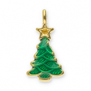 Colgantes Acero Inox árbol navideño Dorado-verde