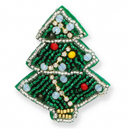 Broches &aacute;rbol navide&ntilde;o Verde-azul-rojo-plateado