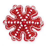 Broches copo de nieve Rojo-blanco-plateado