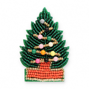 Broches &aacute;rbol navide&ntilde;o Verde-naranja