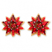 Pendientes Trendy estrella Rojo-plateado-marr&oacute;n