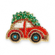 Broches auto con &aacute;rbol navide&ntilde;o Rojo-verde-dorado-blanco