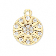 Metal TQ lat&oacute;n colgante sol Dorado-transparente