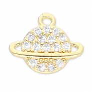 Metal TQ lat&oacute;n colgante planeta Dorado-transparente