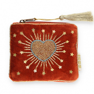 BY31&reg; Neceser coraz&oacute;n con estrellas Rojo &oacute;xido-dorado-azul