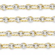 Fornituras Acero Inox cadena jasseron &oacute;valo-redondos Dorado-plateado