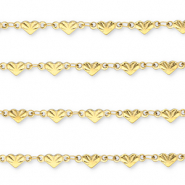 Fornituras Acero Inox cadena jasseron coraz&oacute;n Dorado