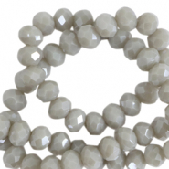 Abalorios faceteados disco 4x3 mm Gris nublado-revestimiento pearl shine