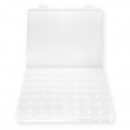 Caja de almacenamiento de joyer&iacute;a con 14x4 compartimentos Transparente