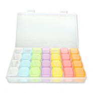 Caja de almacenamiento de joyer&iacute;a con 7x4 compartimentos Transparente-multicolor