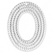 Colgantes Acero Inox &oacute;valo Plateado