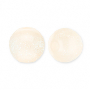 Abalorios acr&iacute;licos con glitter 8 mm Amarillo vainilla-turquesa