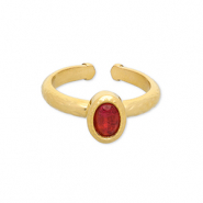 Anillos Acero Inox Dorado-rojo