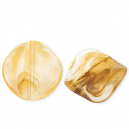 Abalorios acrílicos orgánico Naranja ámbar-blanco/marrón