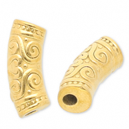 Abalorios acero inox tubo Dorado