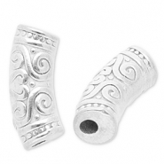 Abalorios acero inox tubo Plateado