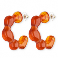 Pendientes resina trendy Naranja oscuro