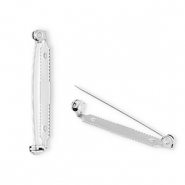 Fornituras acero inox soporte para broche Plateado