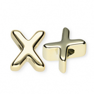 Abalorios alfabeto acrílico letra X Dorado