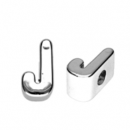 Abalorios alfabeto acr&iacute;lico letra J Plateado