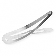 Fornituras met&aacute;licas horquilla clip para el pelo con ojo Plateado