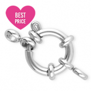 Fornituras Acero Inox reasa marinera 14mm con anillas Plateado