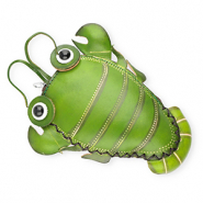 Monedero peque&ntilde;os de cuero c&aacute;ncer Verde-beige arena-negro-blanco