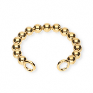 BY31® Pendientes ear cuff acero Inox bolas con 2 anillas Dorado