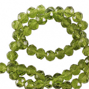 Abalorios faceteados disco 3x2mm Verde malachy-revestimiento pearl shine