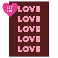 BY31&reg; Tarjetas para joyer&iacute;a "Love" Marr&oacute;n oscuro-rosa oscuro