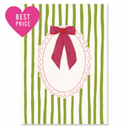 BY31&reg; Tarjetas para joyer&iacute;a marco decorativo con lazo Blanco marfil-verde-blanco-rosa magenta