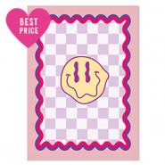 Tarjetas para joyería smiley Morado