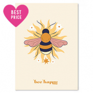 Tarjetas para joyería ''bee happy" Amarillo