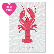 Tarjetas para joyería "you are my lobster" Azul-rojo