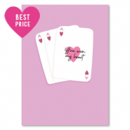 Tarjetas para joyería "you won my heart" Lila rosa