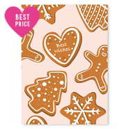 Tarjetas para joyería "Best wishes" Rosa-marrón