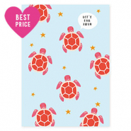 Tarjetas para joyería "Let's sail away" Azul claro-rojo